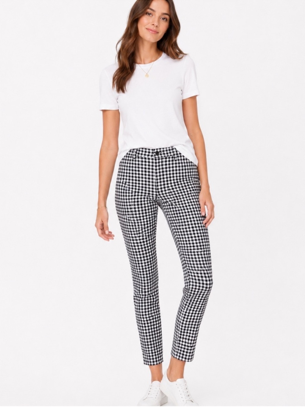 Old Navy Black and White Gingham Pixie Ankle Pants Size 10